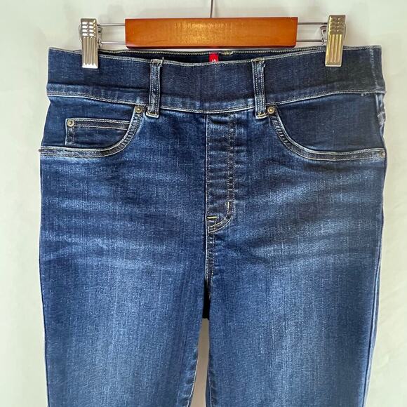 SPANX ANKLE SKINNY Distressed Blue Pull-on Jeans Jegging Size Small $128 - Picture 3 of 7